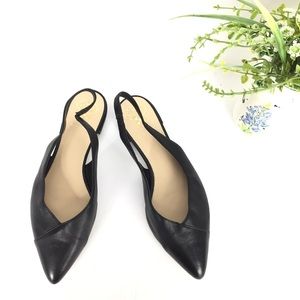 Vince Camuto leather black slingback mules